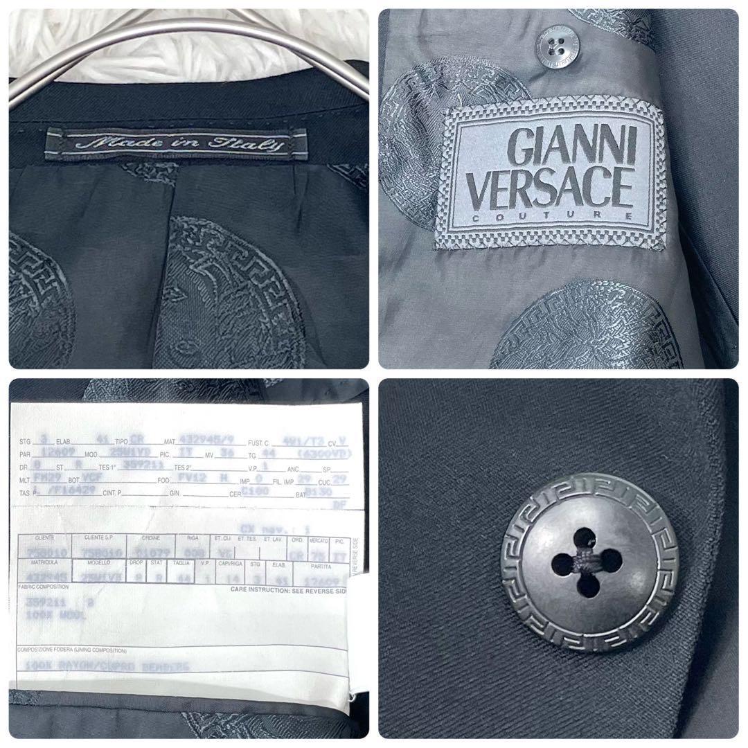 美品✨ヴェルサーチ スーツ セットアップ ストレッチ 裏地メデューサ 背抜き 黒