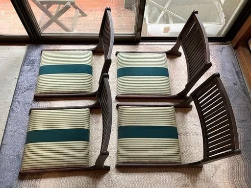 【美品】昭和レトロ　木製 折り畳み式 座椅子　4脚セット