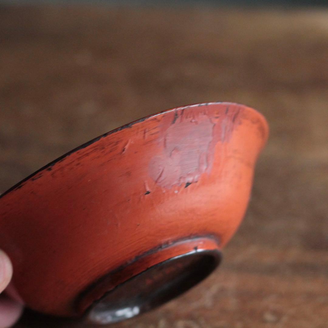 朱塗り 盃 平盃 小椀 酒器 No.2 古美術 古道具 アンティーク