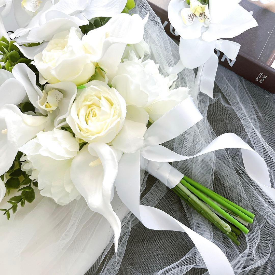 アーティフィシャルフラワーブーケ クラッチブーケ 結婚式 ウエディング 造花