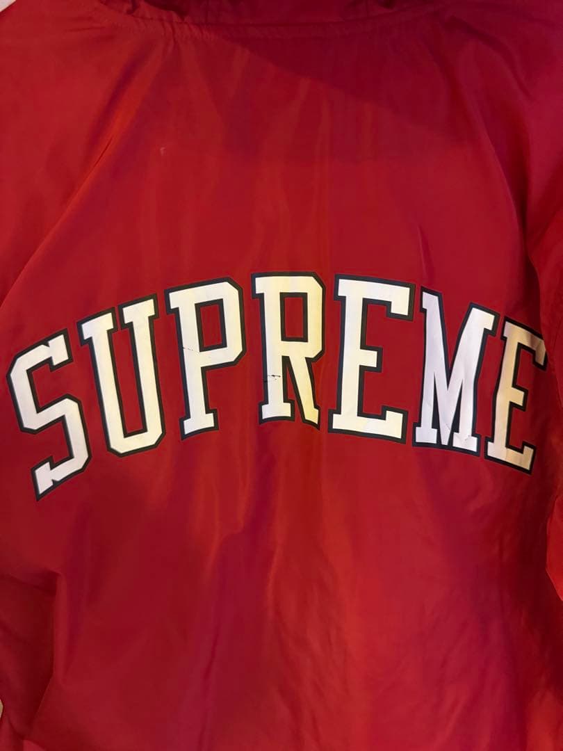 Champion Supreme コラボ 赤 ナイロンジャケット L