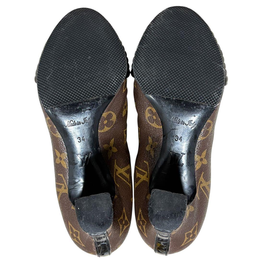 LOUIS VUITTONヴィトン モノグラム メッシュ サイドゴアブーツ 34