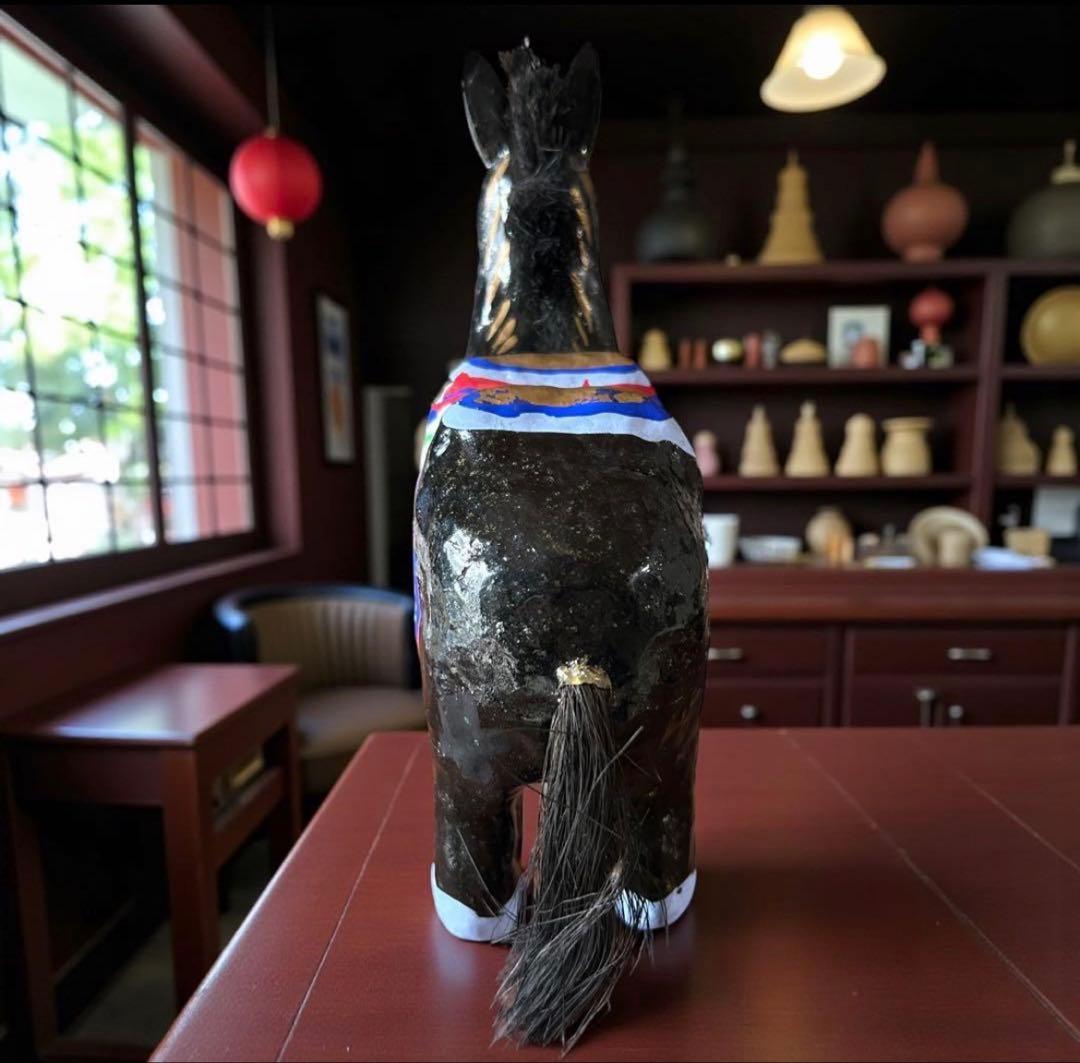 宮城県 郷土玩具 仙台張子 《黒馬》 本郷だるま屋 干支飾り 午年