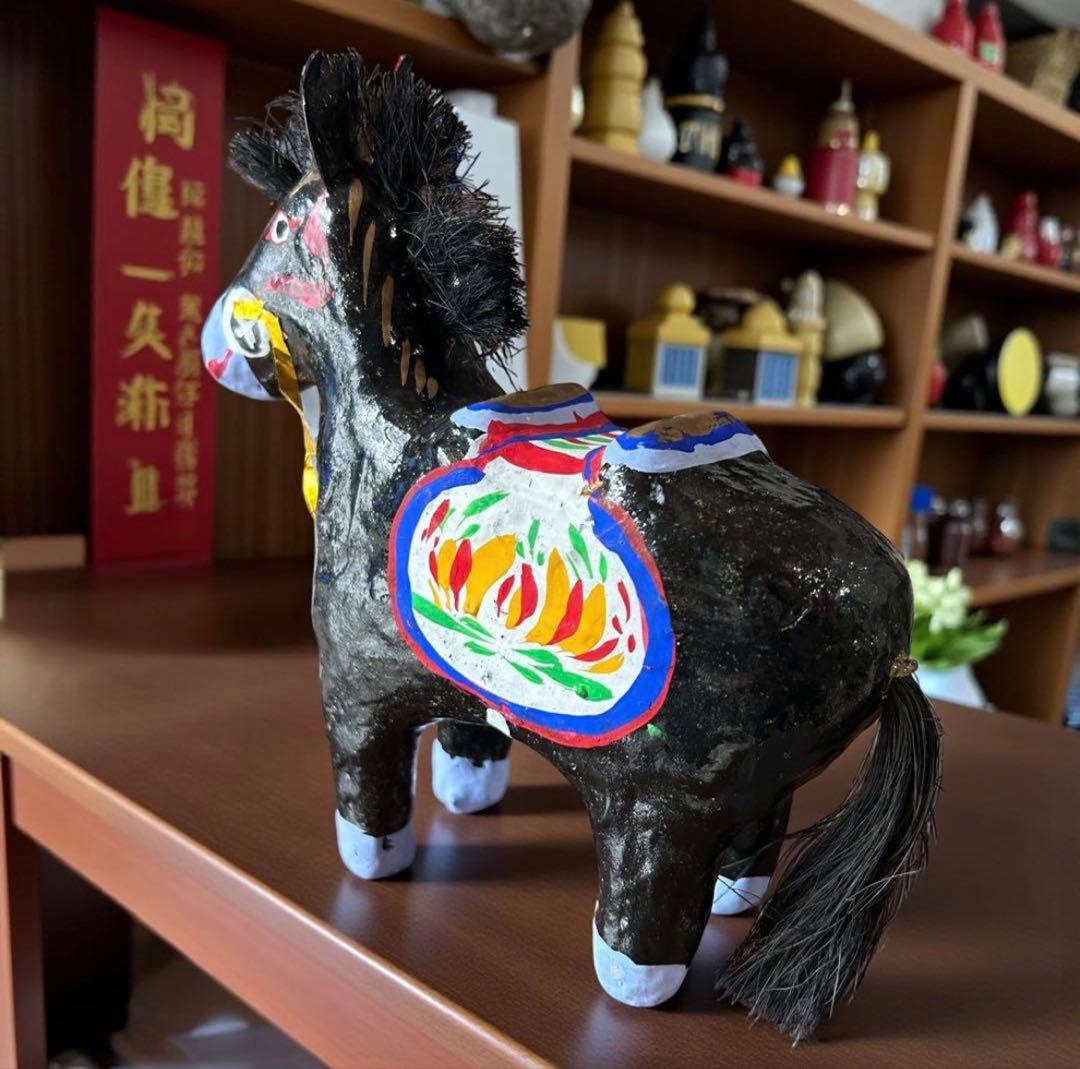 宮城県 郷土玩具 仙台張子 《黒馬》 本郷だるま屋 干支飾り 午年