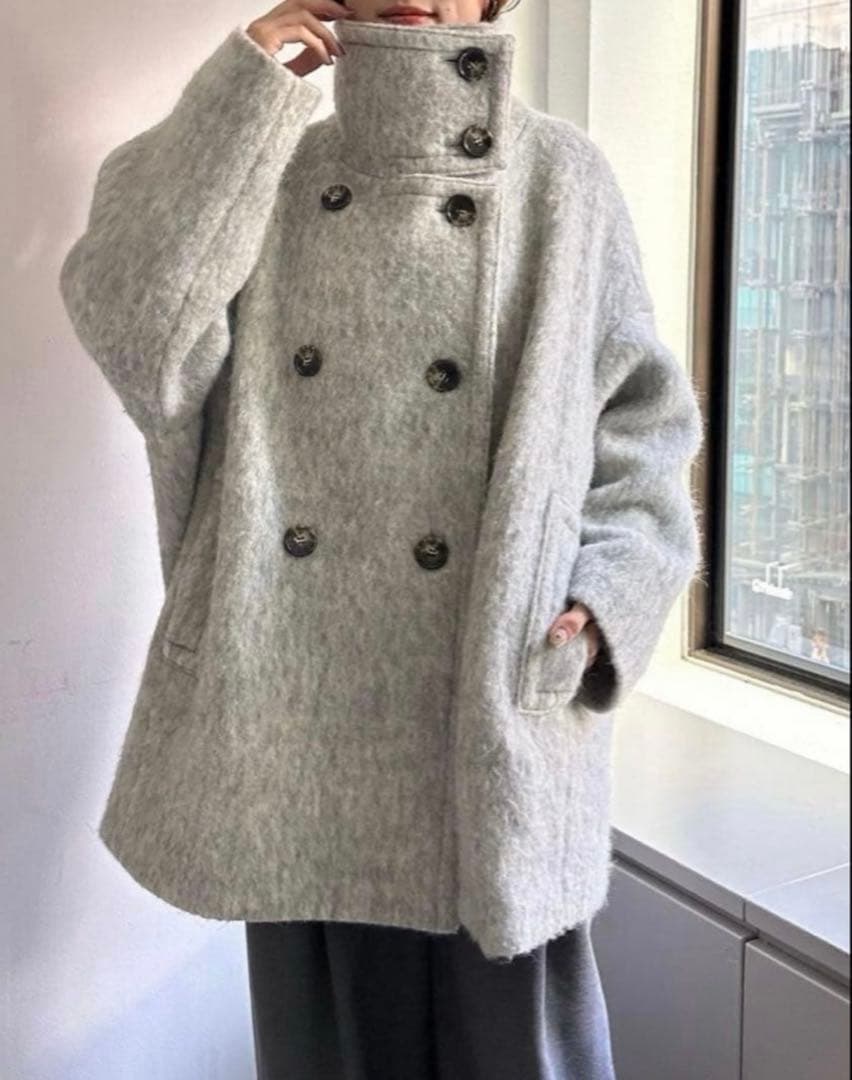 【超美品】コラージュ　ガリャルダガランテ　シャギーコート　ライトグレー