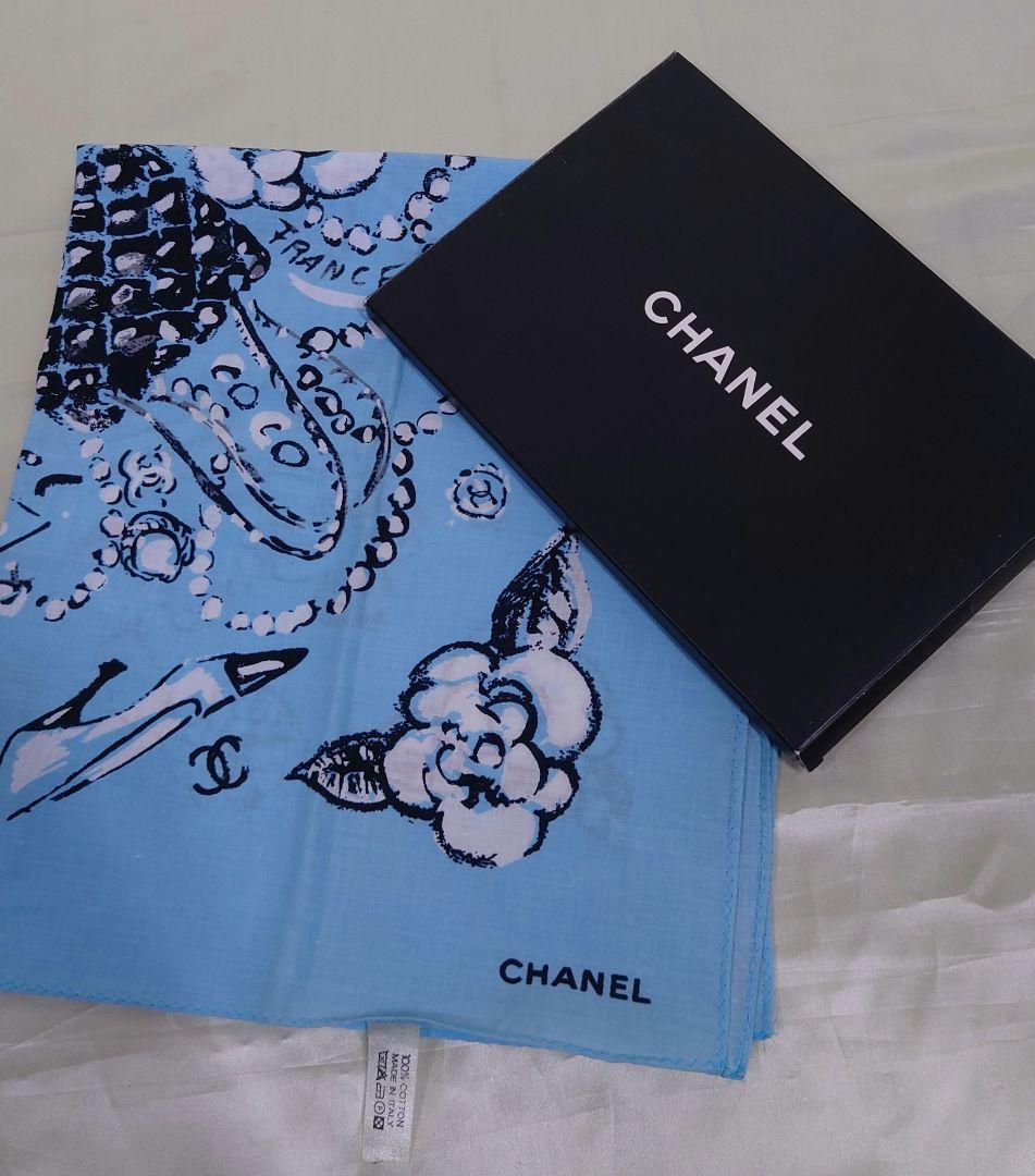 ★シャネル　CHANEL　コットン　ハンカチーフ　ミニスカーフ　ヴィンテージ