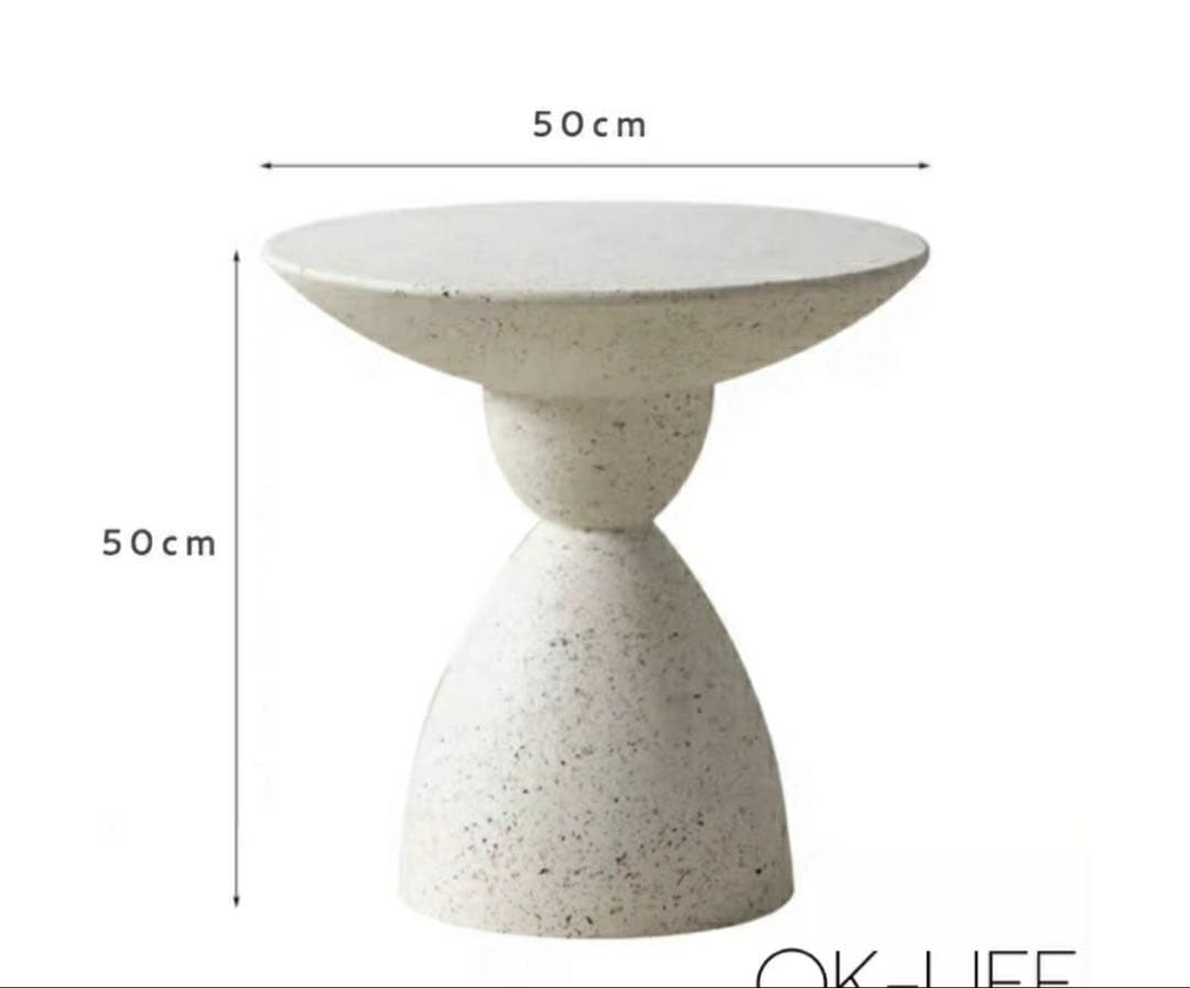 テラゾー柄　ラウンドテーブル/カフェテーブル/ローテーブル