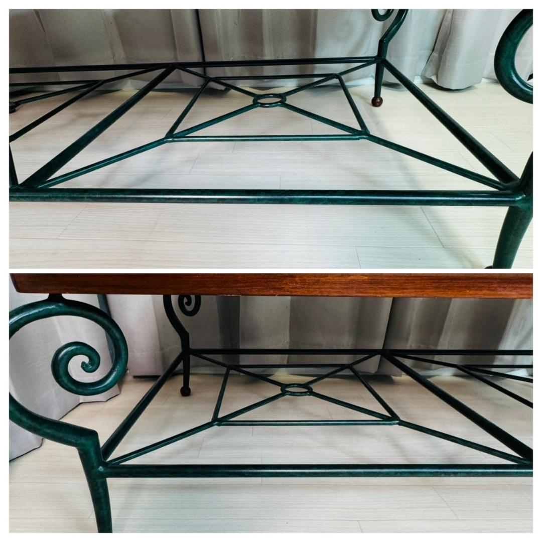 アンティーク マクタンストーン アイアン ローテーブル センターテーブル