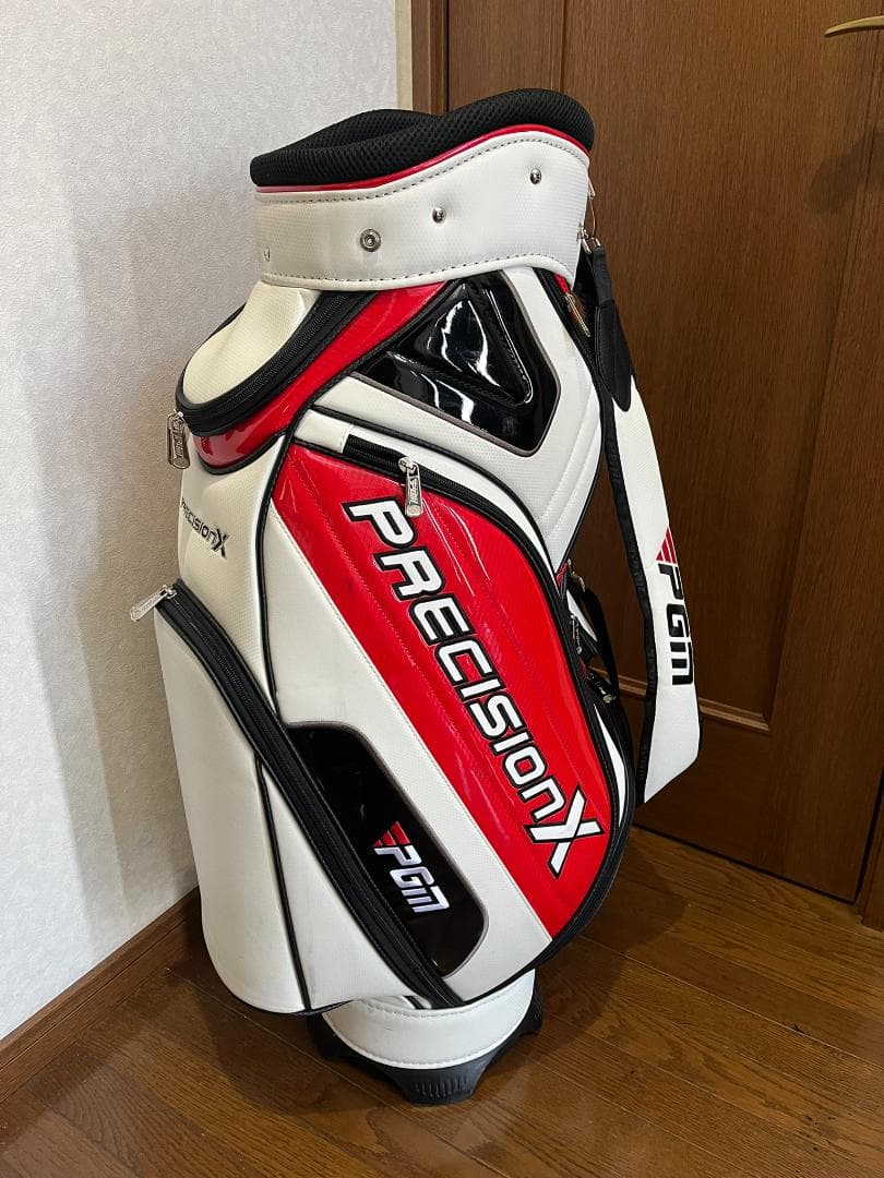 【キャディーバック】PGM スタンダードゴルフバッグ 赤と白