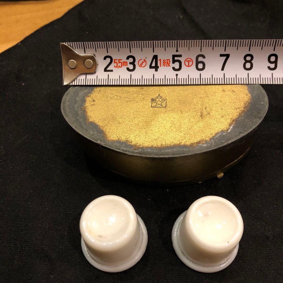 アンティーク　真鍮製　ラグビー　インク壺