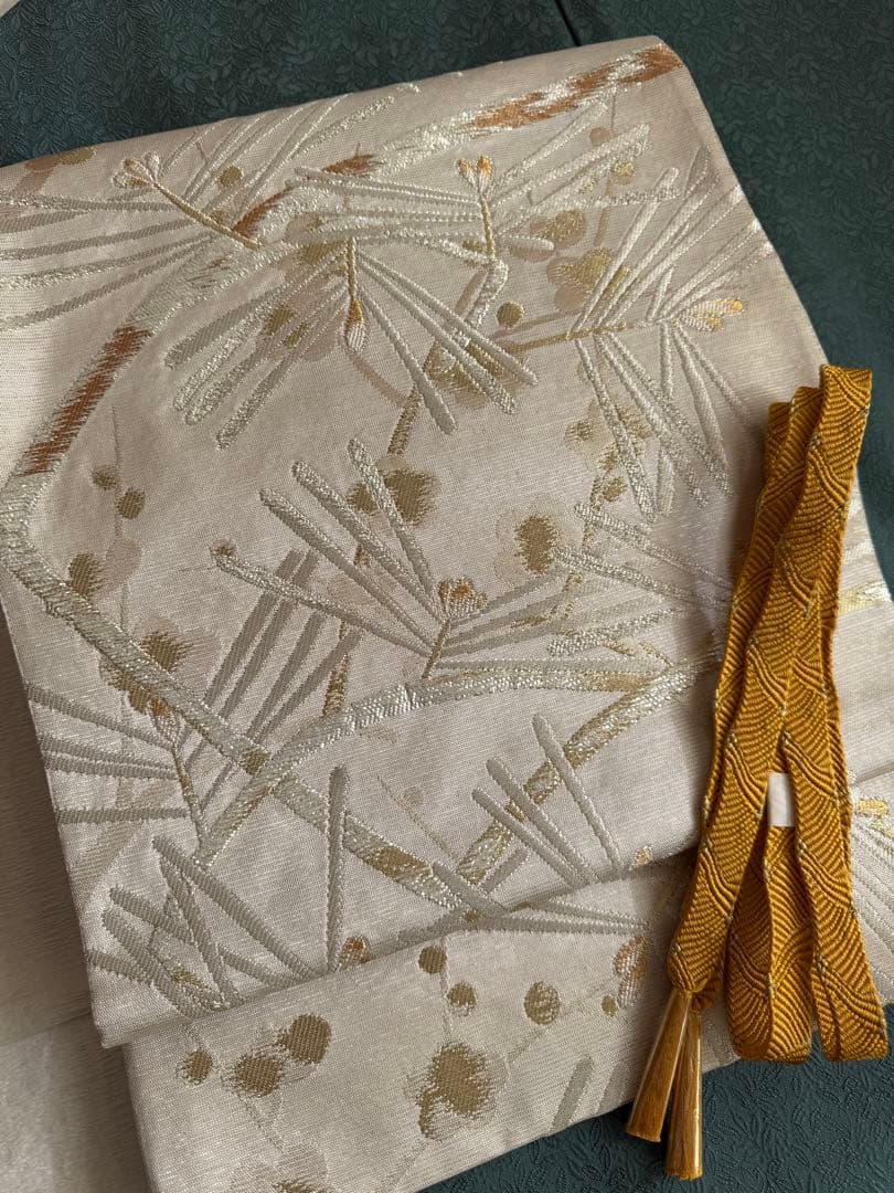 大文字屋庄兵衛　大庄弥さか　袋帯　松　新年に　新品帯締めセット