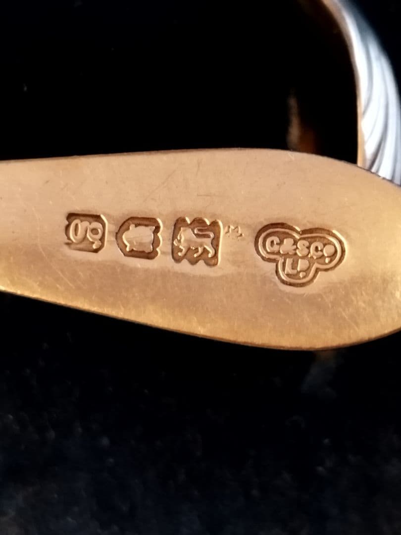 英国アンティーク　純銀製スプーンセット 6本+トング