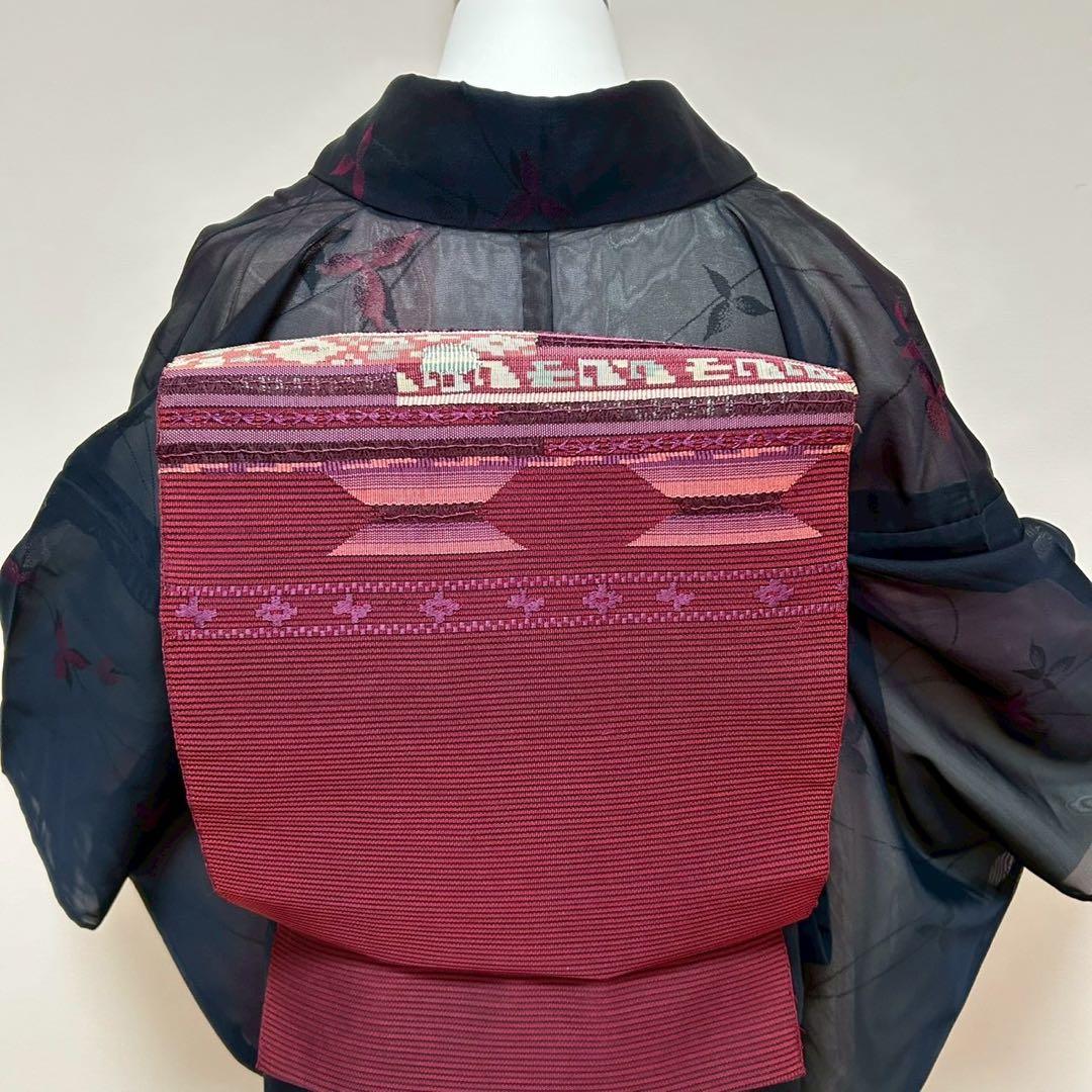 中*子様 モ50 美品　薄物　二重紗　風通紗　正絹　小紋　フルセット 夏着物