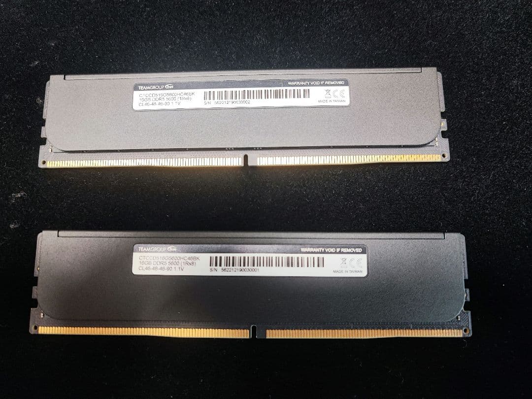 TEAM DDR5メモリ 6000Mhz 16GBx2枚（32GBkit）