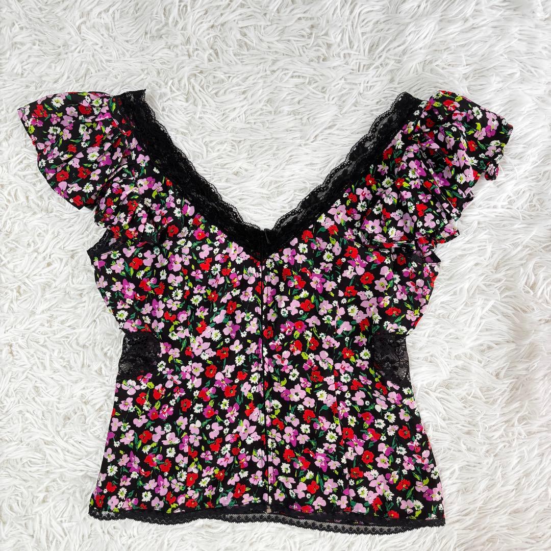 【極美品】D＆G ディーアンドジー　花柄フリルキャミソール　バックジップ