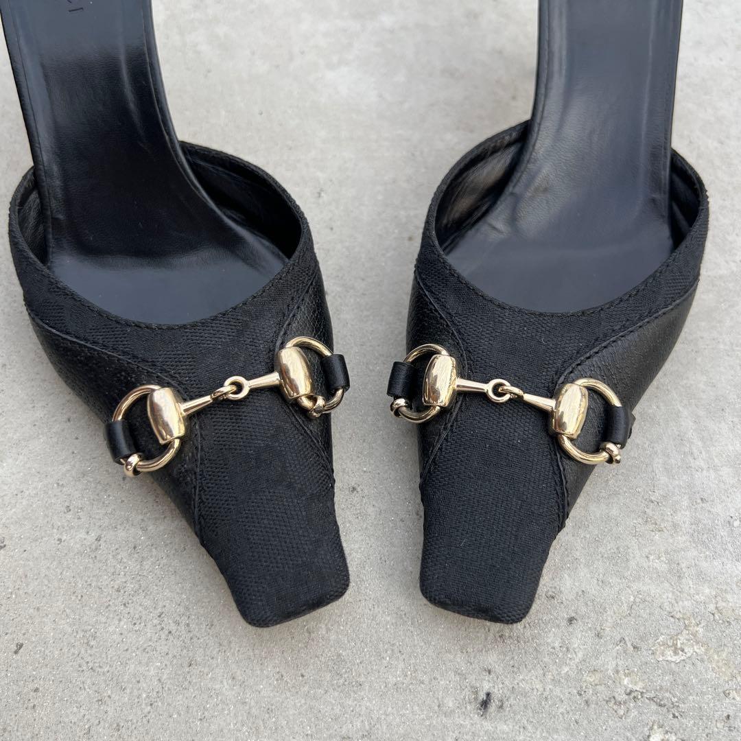 Gucci Horse Bit ブラックミュール ハイヒール 37.5