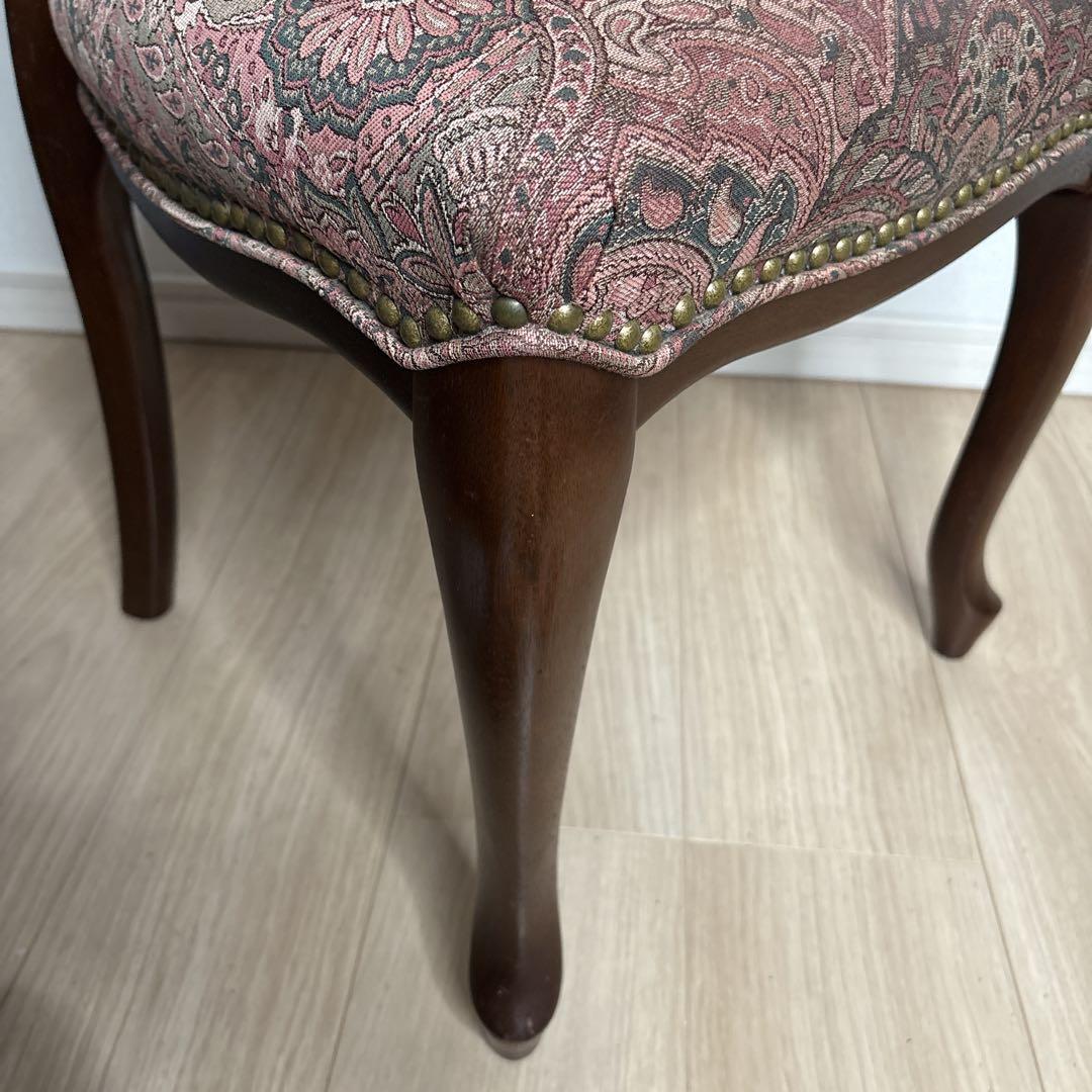 maruni 椅子　猫脚　ドレッサー用　花柄　ラタン　籐　アンティーク