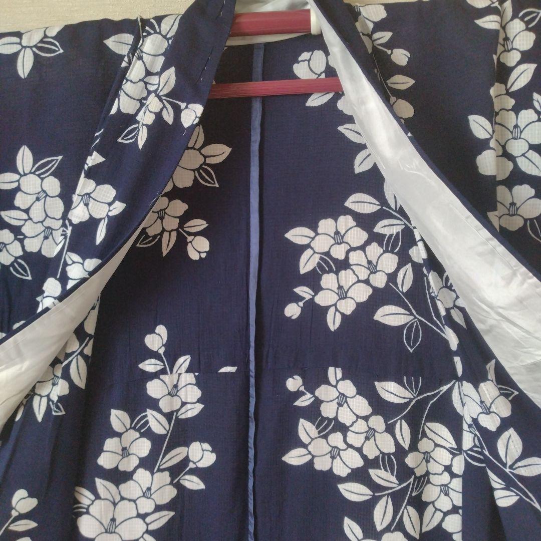 綿紅梅　広衿手縫い仕立て浴衣