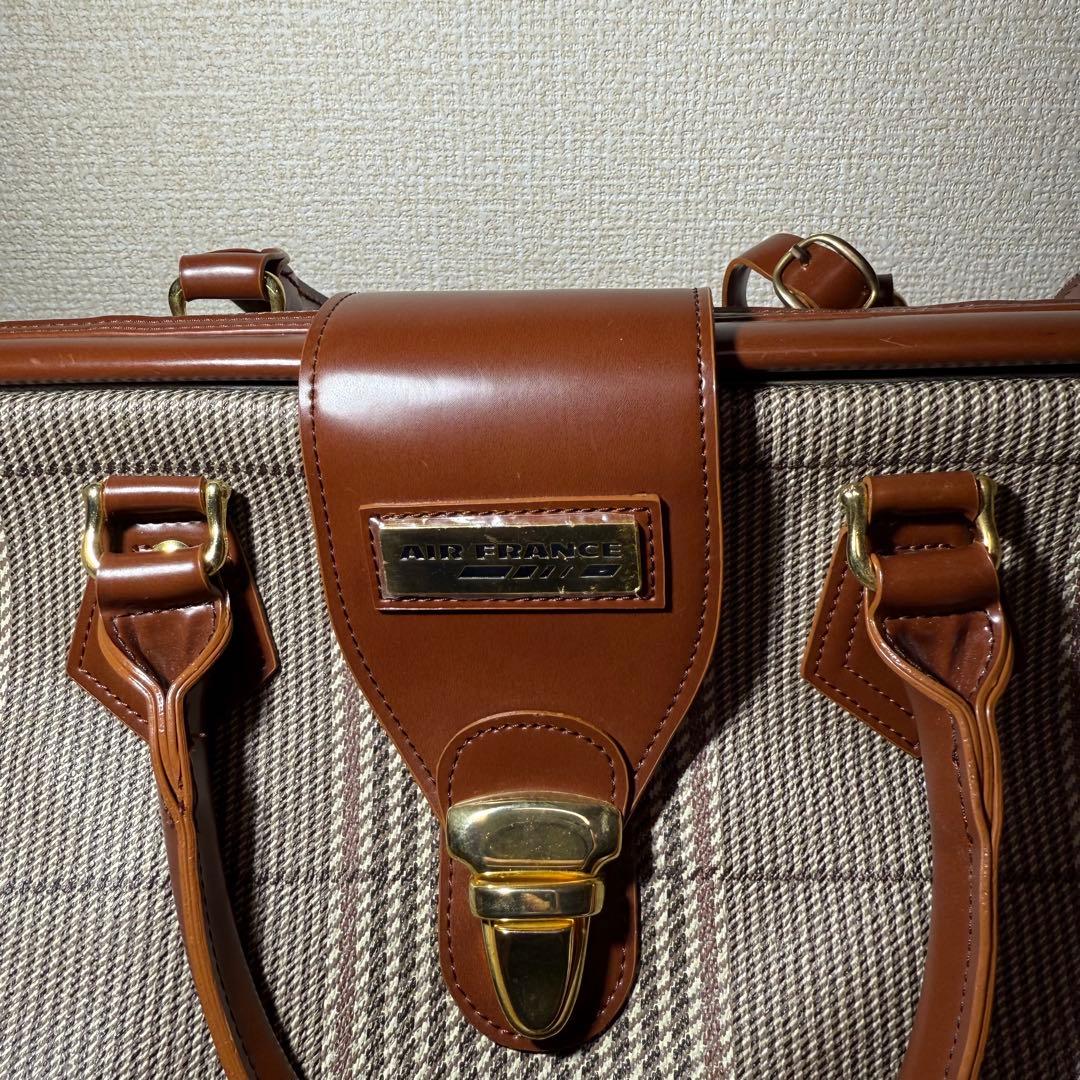 AIR FRANCE ボストンバッグ チェック柄 ヴィンテージ レア 希少