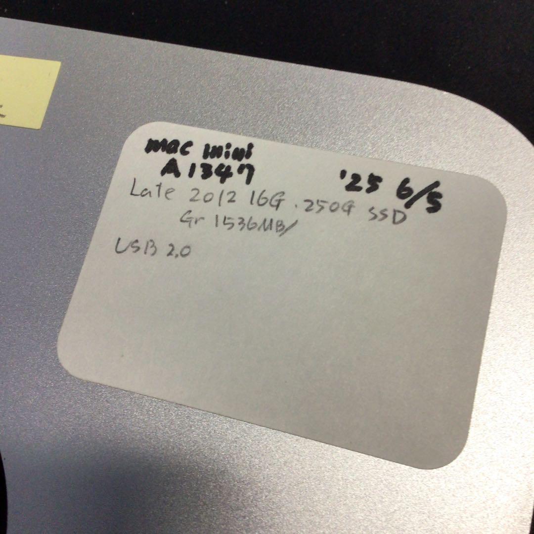 ミニPC Mac mini A1347 16G/ 250G Late 2012