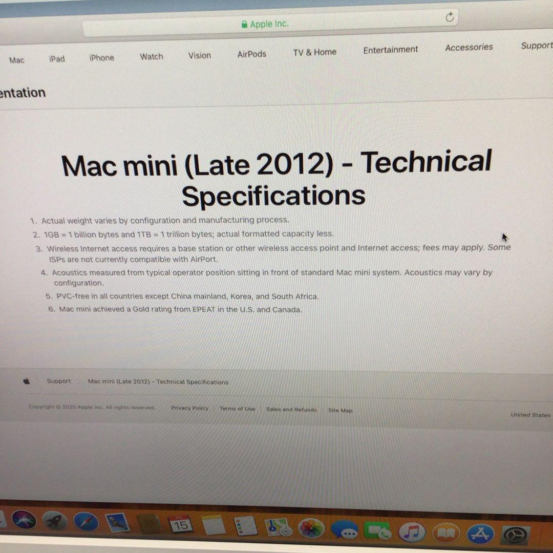ミニPC Mac mini A1347 16G/ 250G Late 2012