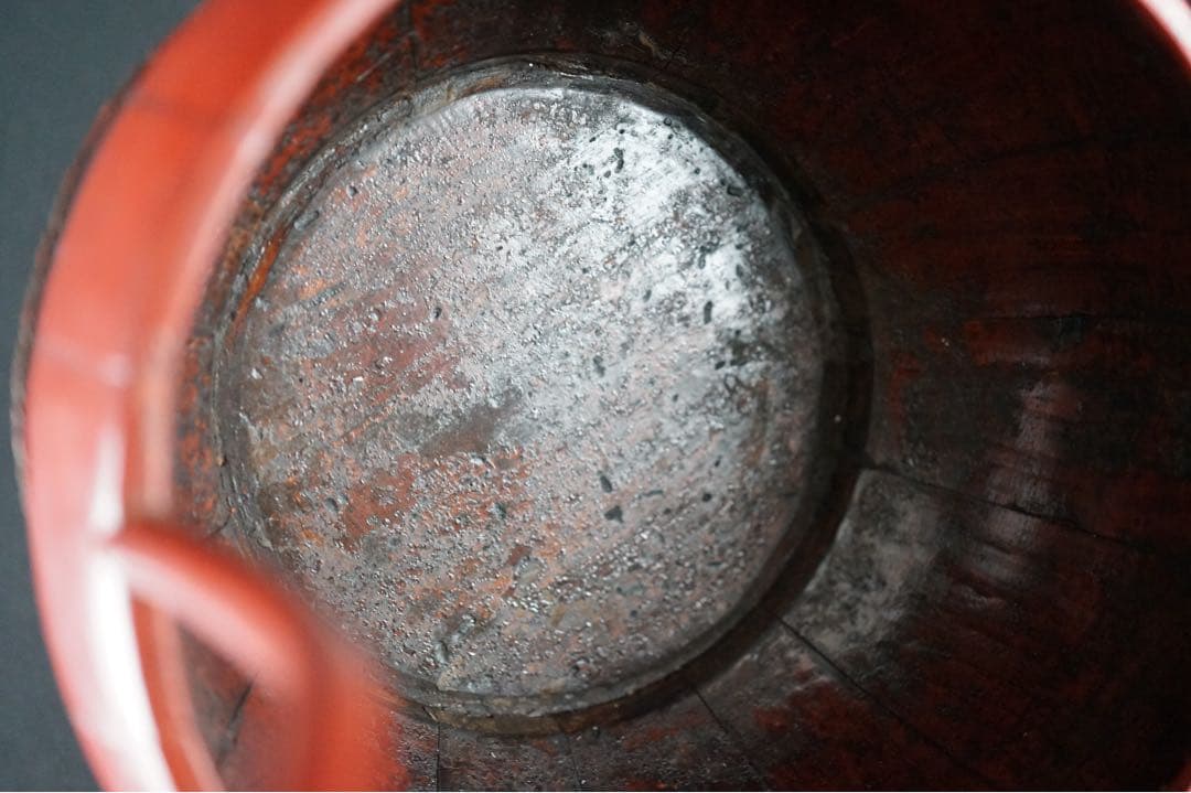 李朝 蓋物 朱漆塗 手桶 骨董 朝鮮古美術 時代物