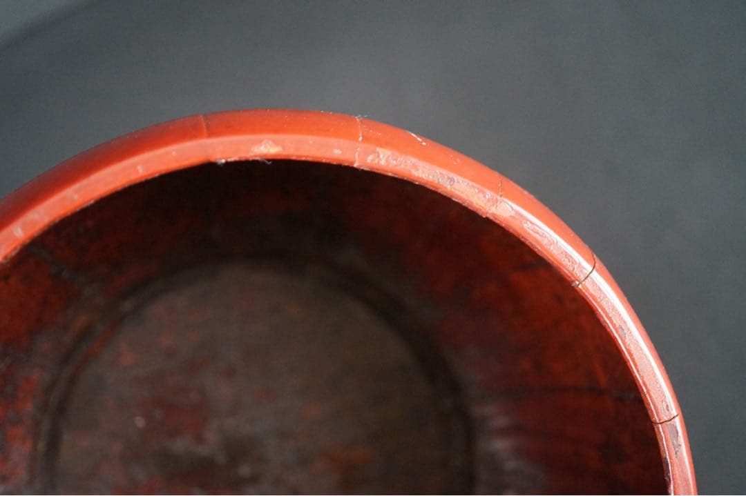 李朝 蓋物 朱漆塗 手桶 骨董 朝鮮古美術 時代物