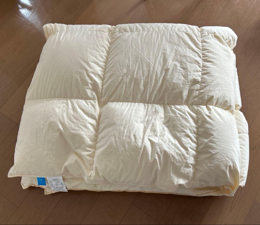 【美品】甲州羽毛布団ホワイトダックダウン90%セミダブル