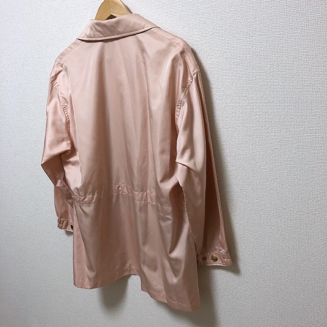 バーバリー　ブルゾンコート　金ボタン　ピンク　ノバチェック