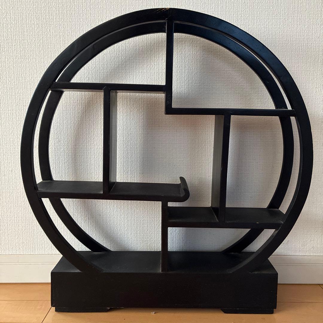 円型アンティーク茶棚