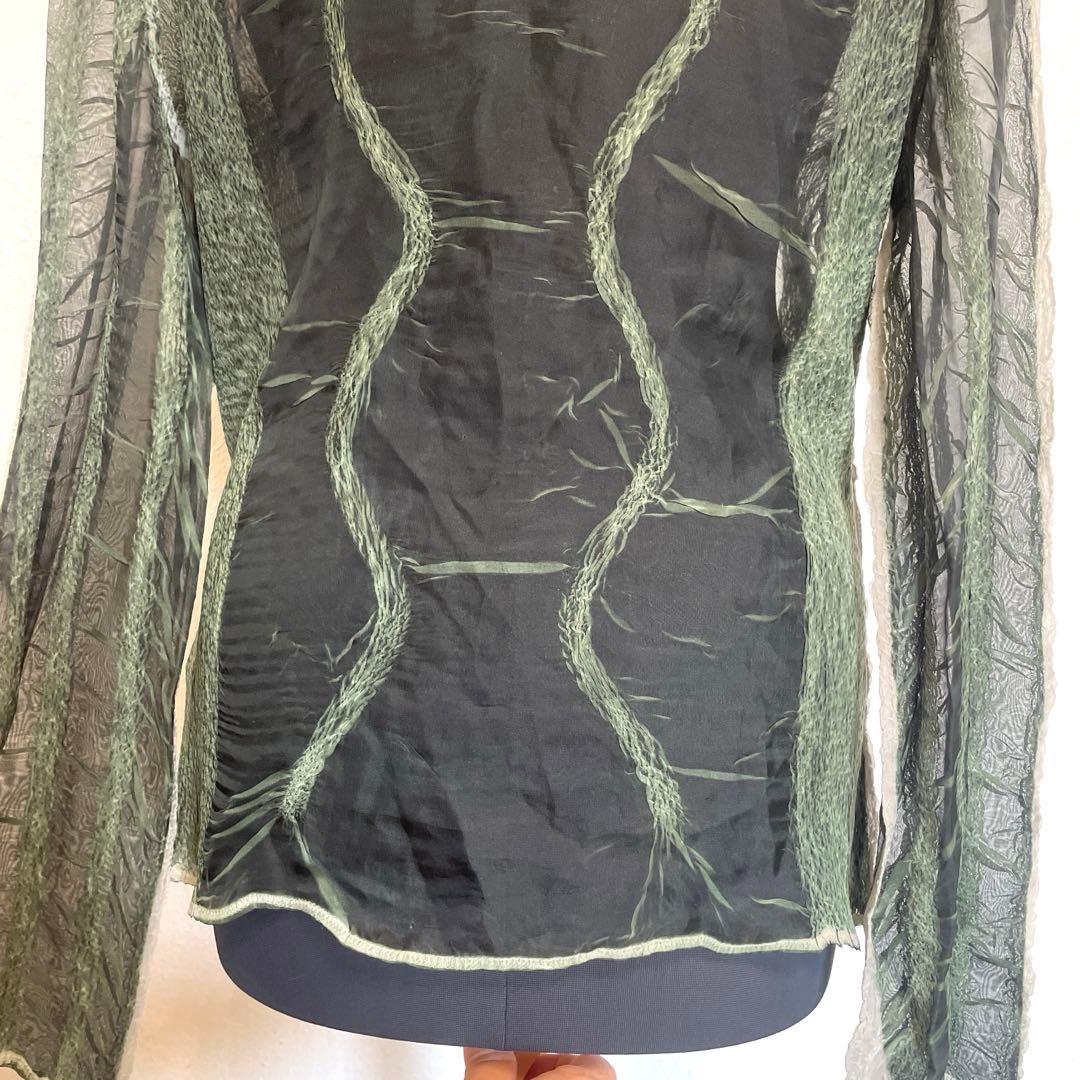 ヨシキヒシヌマ　シースルー長袖シャツ　3