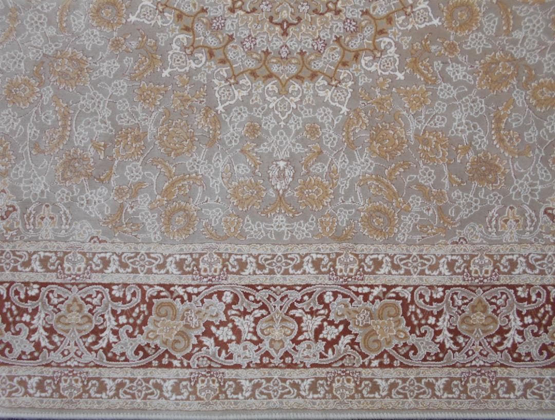 144万ノット！立体柄！本場イラン産 絨毯！ 約100×150cm-200631