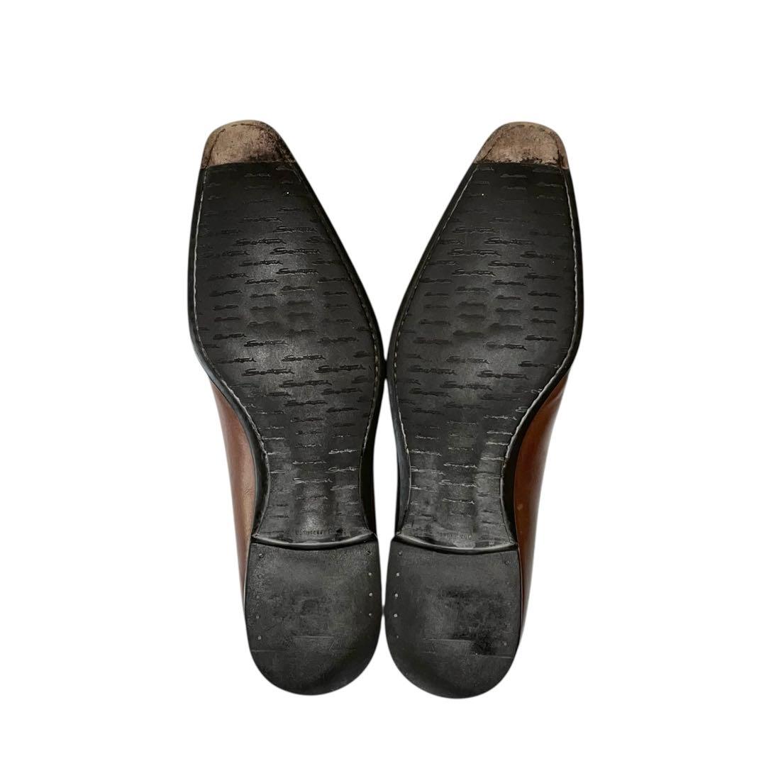 【美品】◾️サントーニ◾️オックスフォード◾️ストレートチップ◾️レザー◾️ブラウン