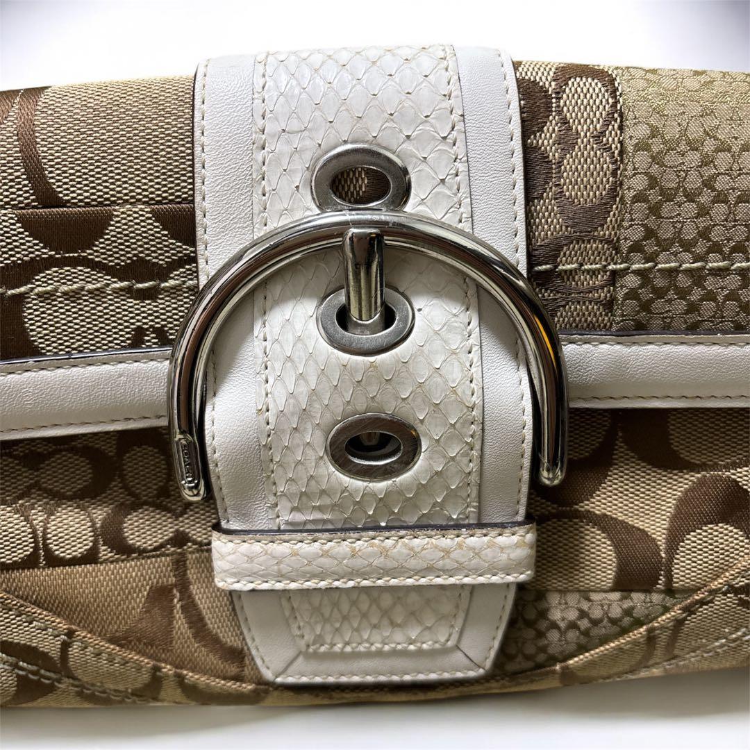 な*み様 【希少】COACH ソーホー パッチワーク シグネチャー パイソン シ