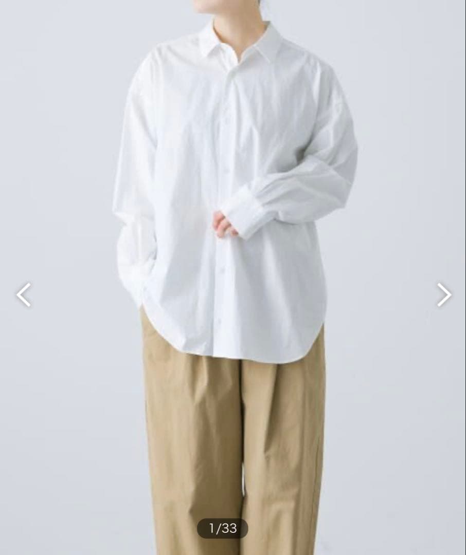 “かぐれ”コットンレギュラーシャツ・オフホワイト・未使用品