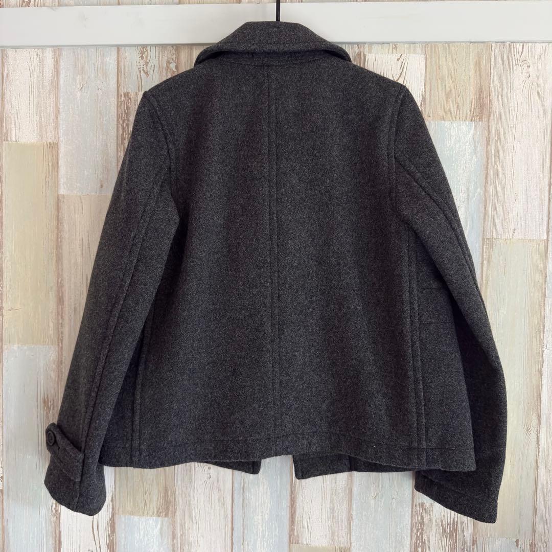 MHL. エムエイチエル ウール メルトン ラウンドカラー コート グレー 2