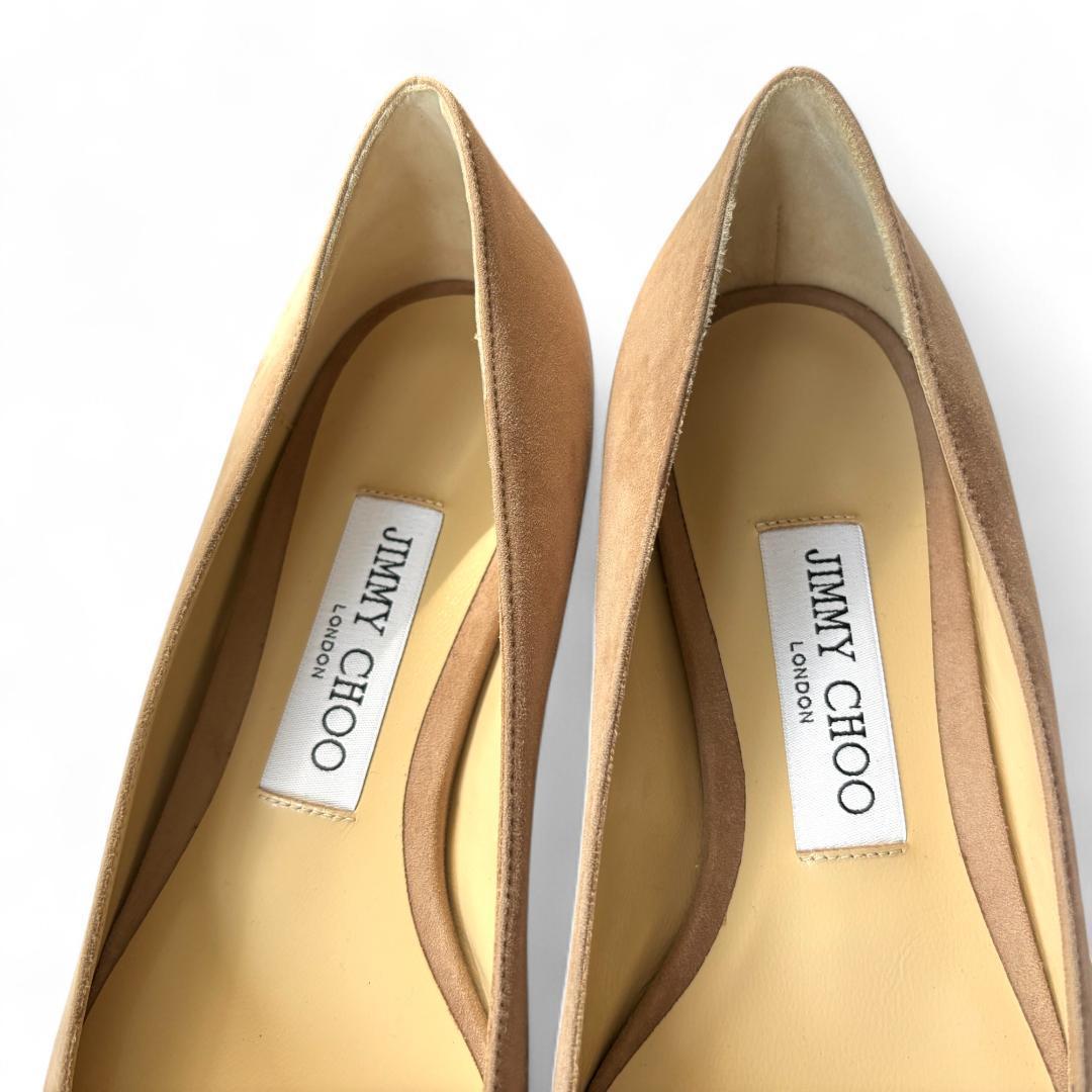 極美品 ジミーチュウ ROMY FLAT ベージュ 36.5 約23.5cm