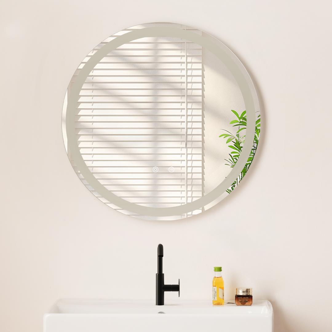 新品未用在庫一掃 LED浴室ミラー 丸型 ウォールミラー 洗面ミラー 化粧鏡