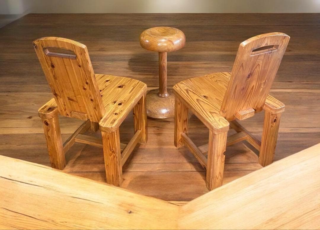 一生もの★重厚ななウッドチェア（1脚）　すべて木製　カントリー風のお店やお部屋に