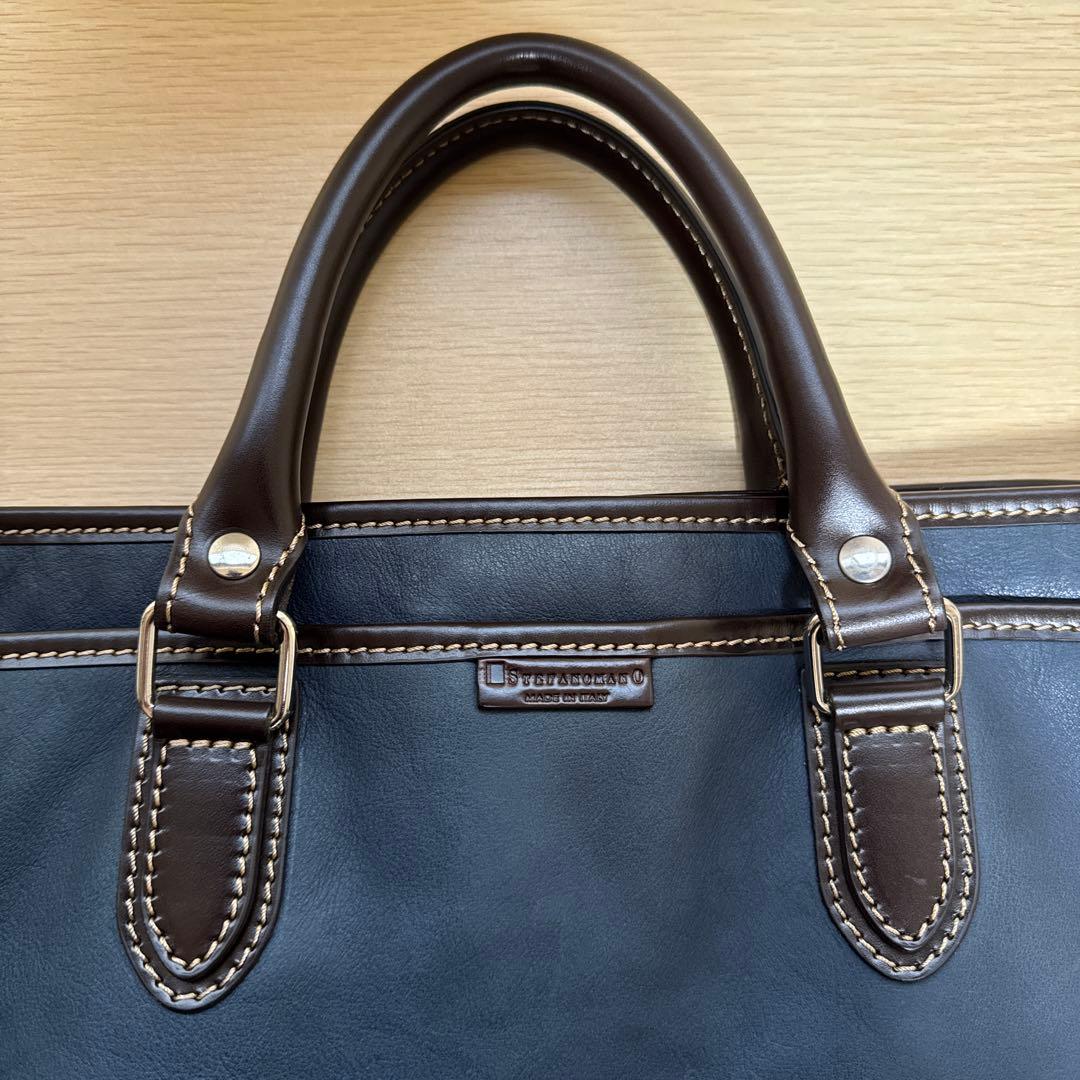 STEFANOMANO ビジネスバック ネイビー
