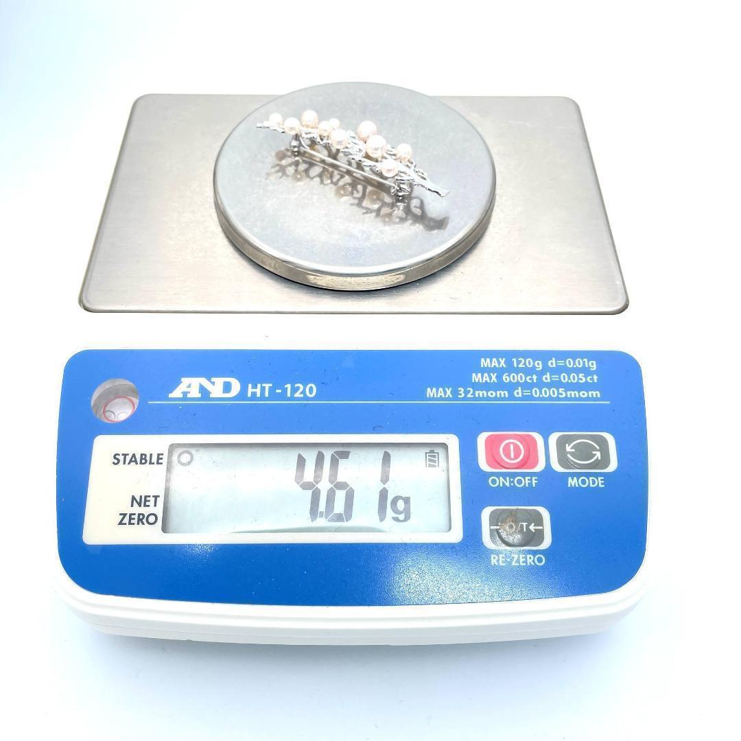 ミキモト 美品 パール 3.5-5.0mm ブローチ シルバー925 珊瑚