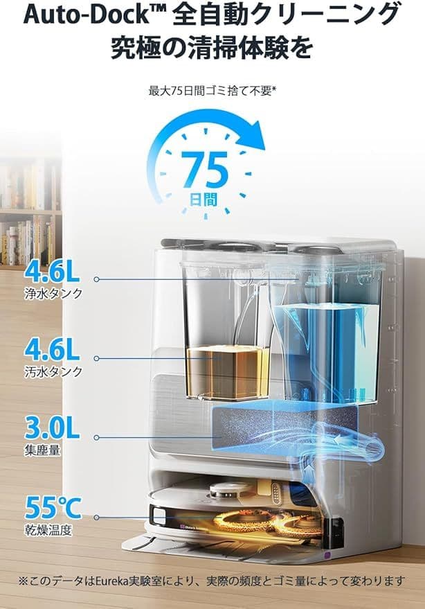 J12Ultra ロボット掃除機 5000pa強力吸引 全自動ステーション 水拭