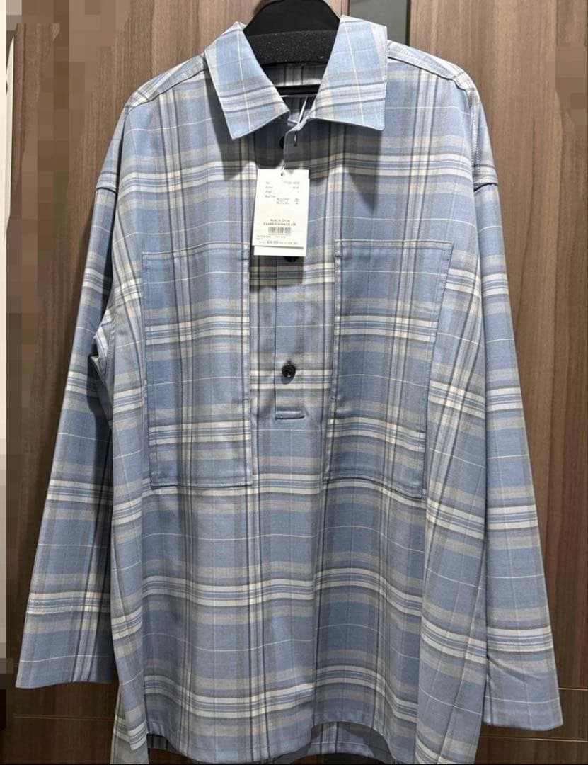 CLANEのCHECK POCKET OVER SHIRT