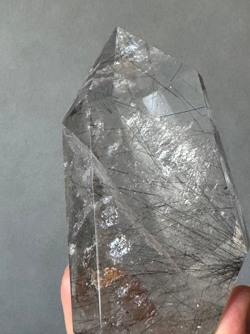 高透明＆高品質◎ブラジル産 ブラックルチルクォーツ ダブルポイント