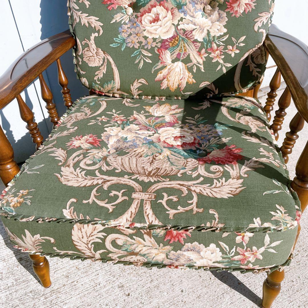 【美品】karimoku カリモク アームソファ コロニアル フリージアグリーン