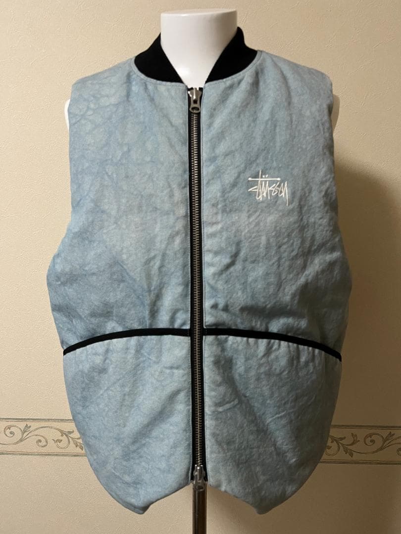 【美品】Stussy　ウォッシュド キャンバス プリマロフト ベスト【М】