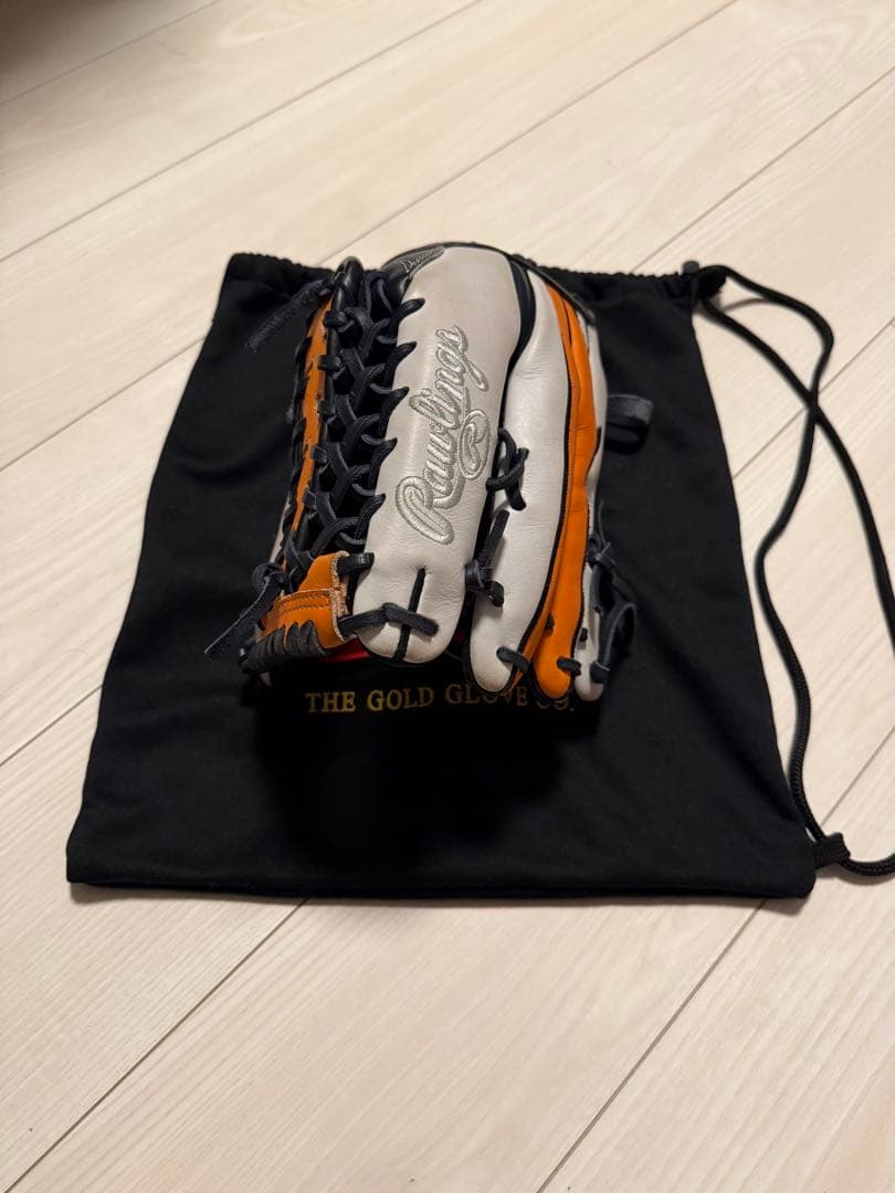 Rawlings ゴールドグラブ グレー/オレンジ 収納袋付き