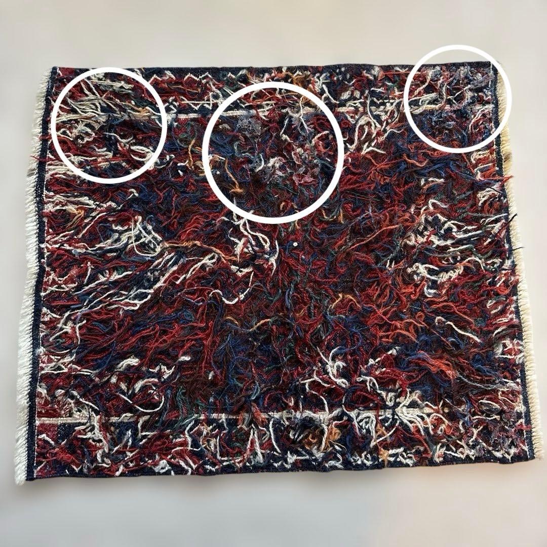 手織りキリムラグ 50cm×61cm◆トルコ製ヴィンテージ◆フェード トライバル