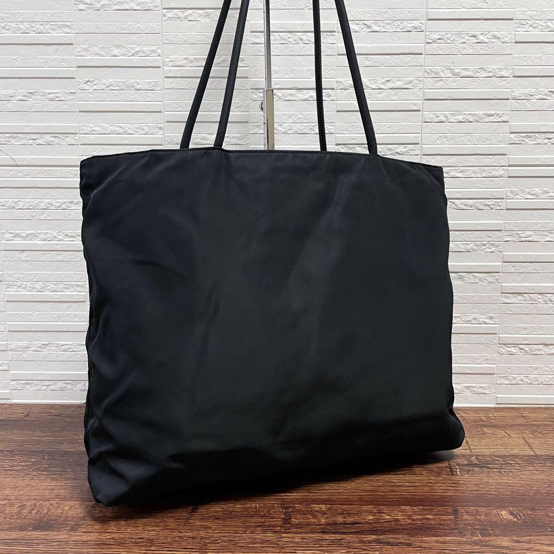 プラダ ナイロン 三角プレートロゴ ショルダー トート バッグ ブラック