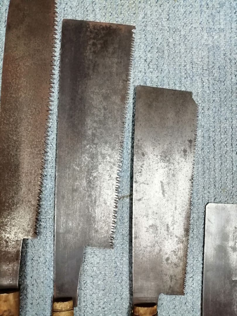 ノコギリ５本セット　本革製釘腰袋付き